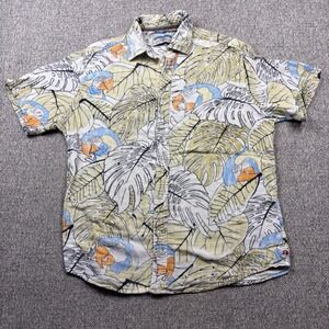 Margaritaville Mens Extra Soft Hawaiian Shirt Floral Parrot Head Medium